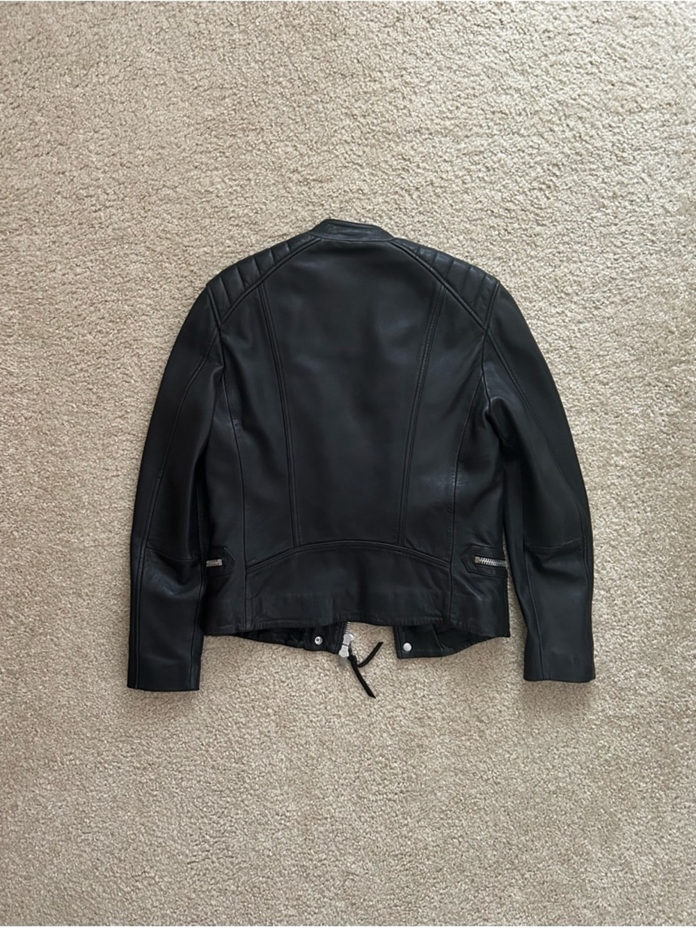 AllSaints Lamb Leather "Reimer" Biker Jacket Black Men's XS - Picture 2 of 6